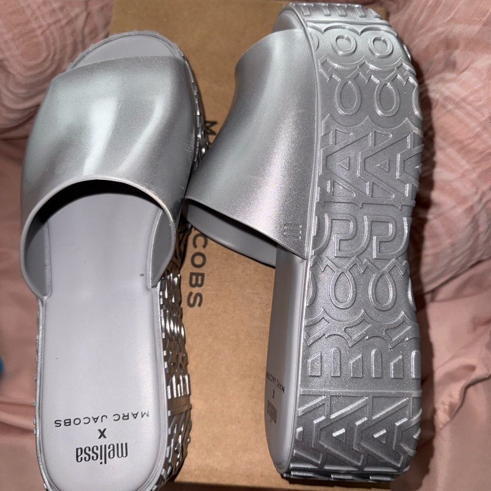 Marc Jacobs Silver Platform Sandals